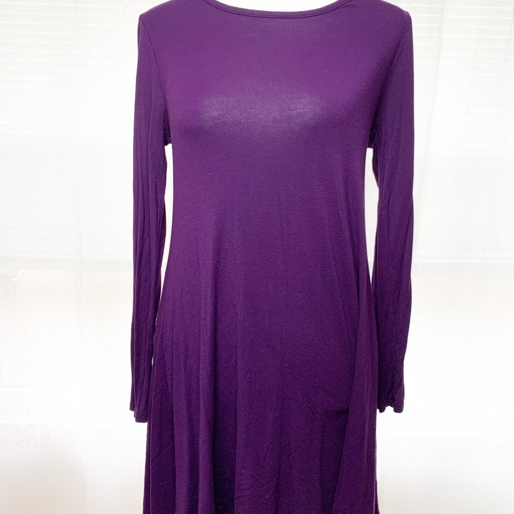 Cherish open back tunic top plum purple
